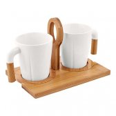 SET TAZA CERAMICA/BAMBU 8oz